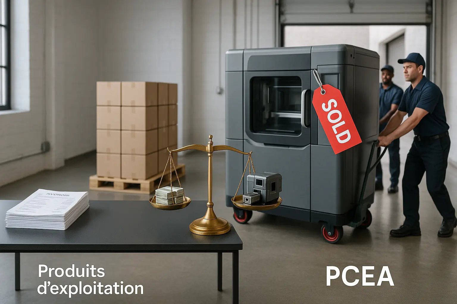 Schéma de la distinction entre PCEA et produits d'exploitation